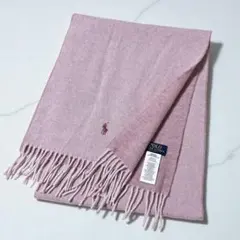 ポロラルフローレン ウール100% マフラー　ピンク　ポニー刺繍