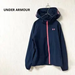 UNDER ARMOUR ナイロンパーカー Ｓ相当 紺×ピンク 羽織り 運動着のサムネイル