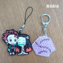鬼滅の刃 ラバーストラップ 竈門炭治郎 竈門禰ねずこ アクリルキーホルダー