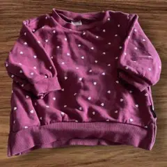 petit main ハート柄長袖Tシャツ　80センチ