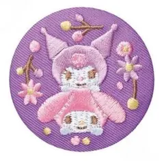 サンリオキャラクターズ　刺繍缶バッジビスケット　14.マイメロディ・クロミ