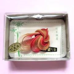 【未使用】竹芸品 特選 ブローチ 赤・金