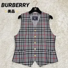 希少・美品✨Burberrys ウールベスト　グレー　ノバチェック　9AR
