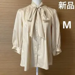 [未使用品] コットンシルク　七分袖ブラウス サイズM