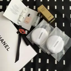 新品 シャネル パウダー用 パフ 2個セット　サンプル3点付