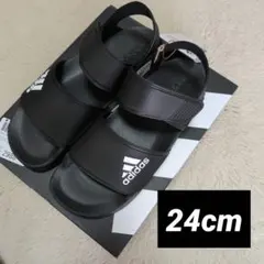 새상품 [24cm] 아디다스 아디다스 샌들 아딜렛 블랙 노박스