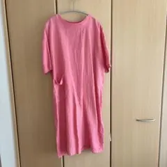 半袖 ひざ丈ワンピース ピンク