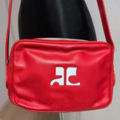 【希少】courrèges ビンテージ　ショルダーバッグ レッドのサムネイル