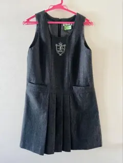 ダークグレー プリーツスカート ワンピース 卒業式 冬 式典 150サイズ〜