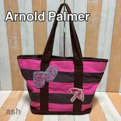 【Arnold Palmer】トートバッグ　キャンバス　ピンク　ブラウンのサムネイル
