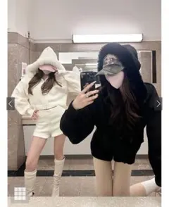 フードファーニットパーカー【an1497 】