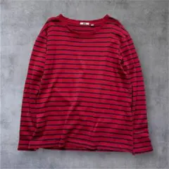 メ*狩様 00s old uniqlo ボーダーロンT 赤×紺　XL オールドユ