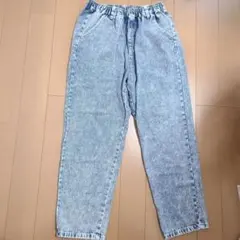 しまむら　シェフパンツ　ケミカルウォッシュ　ブルー　 M