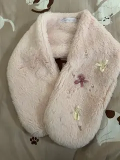 motherways マザウェイズ　リボン　パール　ピンク フリースマフラー