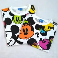 ​【難あり2点】ディズニー公式 ミッキー ミニー 総柄 Tシャツ S 150のサムネイル
