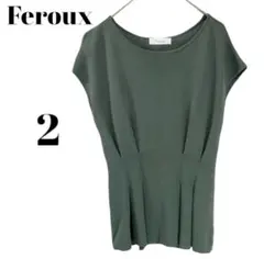 a2609 美品♥【Feroux/フェルゥ】ペプラムトップス　M　ニット　春 秋