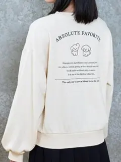 lovetoxic トレーナー アイボリー 刺繍