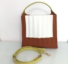 zara ショルダーバッグ ブラウン　ライトグリーン　春