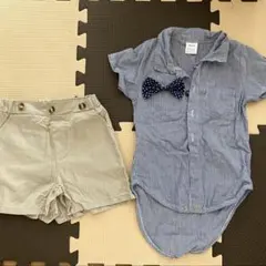 コットンシャツとショートパンツセット