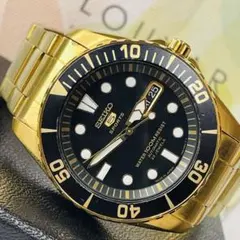 希少　SEIKO5　スポーツ　自動巻　裏スケ　ゴールド Seiko 5 セイコー SEIKO 腕時計 海外モデル 自動巻き ゴールドカラー