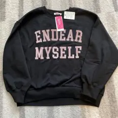 タグ付き ピンクラテ ブラック トレーナー L/160