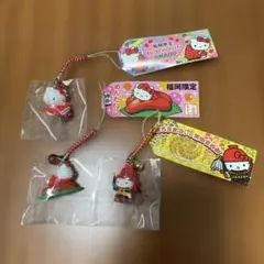 廃盤※福岡限定 ご当地限定ハローキティ ストラップ 3個セット　希少あまおう苺込