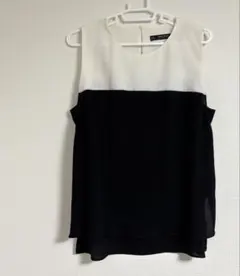ZARA BASIC バイカラー ノースリーブトップス M
