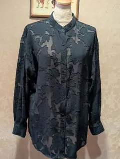AS KNOW AS plus 花柄透け感長袖シャツのサムネイル