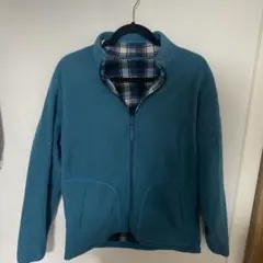 青 フリースジャケット フルジップ