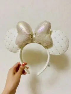 ディズニー ミッキー耳カチューシャ ホワイト