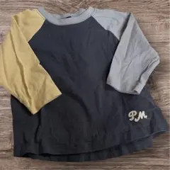 petit main オーガニック　配色ラグランTシャツ ロンT 保育園着80