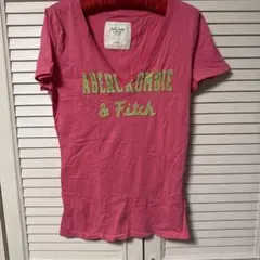 Abercrombie & Fitch ピンク Vネック Tシャツ L