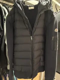 M/美品 MONCLER モンクレール　ハイブリッド　ニットダウンジャケット　紺