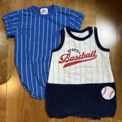 ロンパース　半袖　野球　ドジャース　青　ユニフォーム　ノースリーブ　70 80