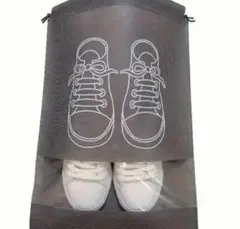 靴袋 シューズバッグ 2枚セット グレー 旅行 通学 部活 サークル ジム 収納