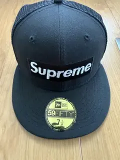 supreme シュプリーム ボックスロゴメッシュキャップ黒 57.7cm