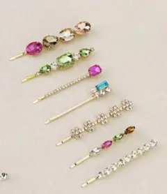 美*咲様 ヘアアクセ　7個セット ラインストーン ヘアピン　結婚式　ヘアアクセ
