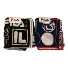 FILA タオルセット 2枚 黒 赤