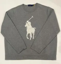良品　RALPH LAUREN スウェット 前V ビッグポニーロゴQR 現行タグ