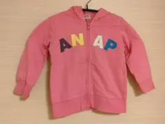 ANAP ピンク ジップアップパーカー 90cm