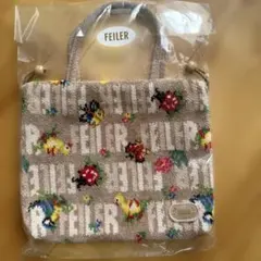 未使用未開封FEILER 花柄動物柄 ハンドバッグ 巾着型