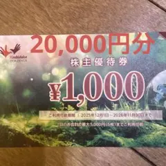 コシダカホールディングス　株主優待 株主優待券　20000円分のサムネイル