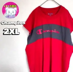 usa古着 Champion ノースリーブ 2XL レッド ダークグレーのサムネイル