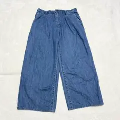 nt397 良品✨ユニクロ ドレープデニムタックパンツ XL 大きいサイズ 青