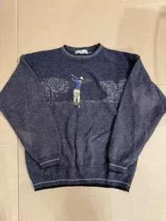 GRAND SLAM ゴルフ刺繍セーター Lサイズ ネイビー系のサムネイル
