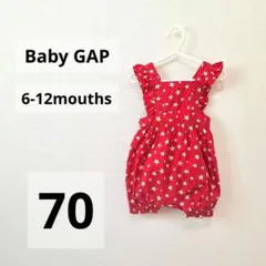 BabyGAP ベビーギャップ ベビーロンパース 70 赤×星柄 カバーオール
