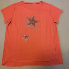 【ボンサンス】オレンジ　半袖　Tシャツ　 サイズ44 星　スター柄のサムネイル