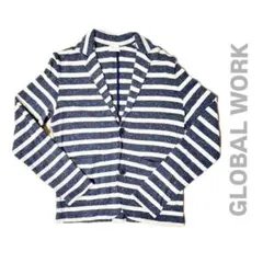 GLOBAL WORK ストライプ カーディガン ニットジャケット