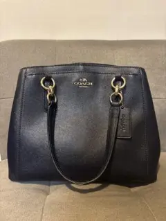 COACH ネイビーレザートートバッグ