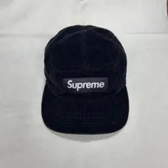 Supreme cap 黒 コーデュロイキャップ